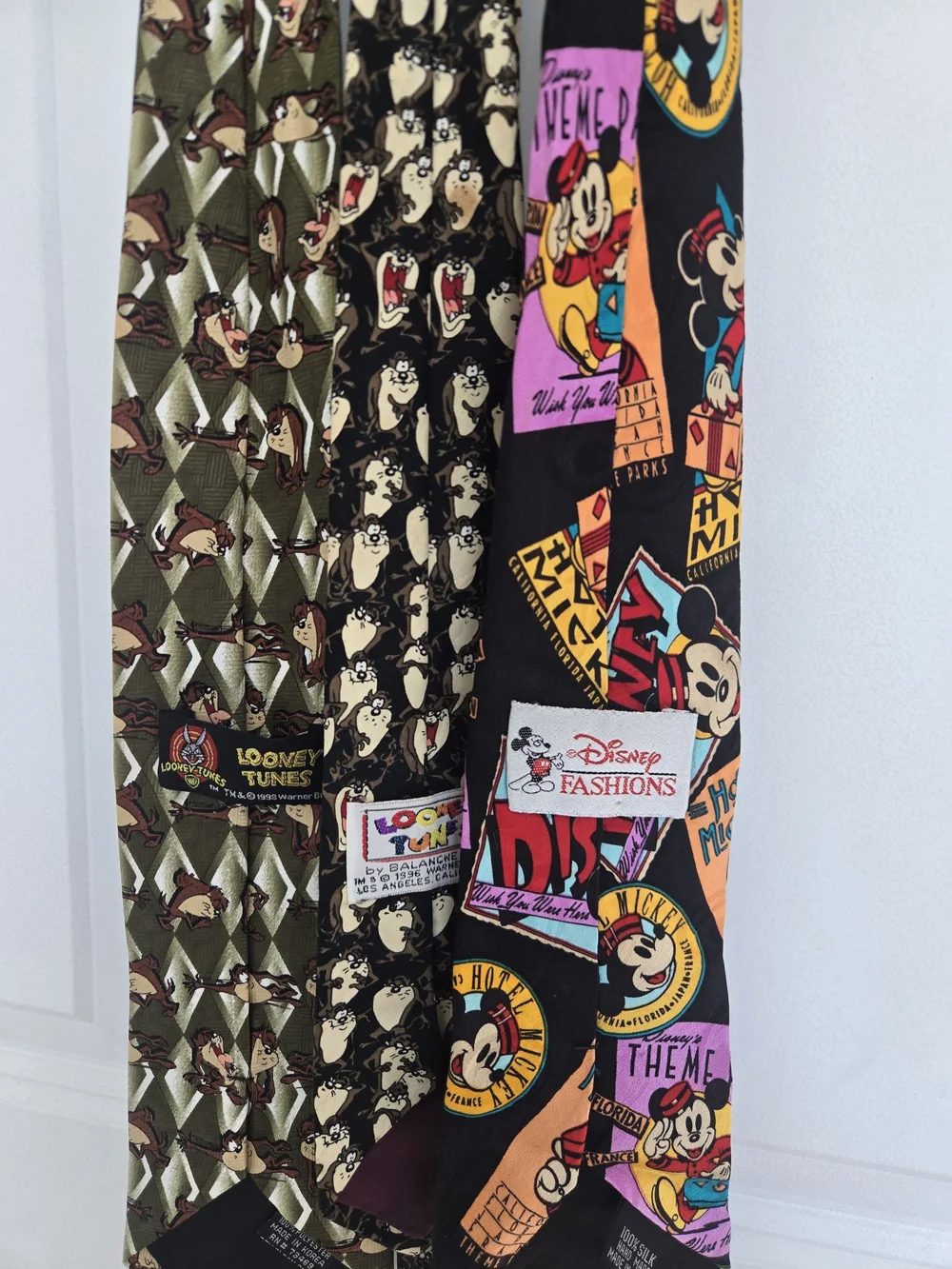 Disney Fashions Black Multi-Color Mickey & Theme Park Necktie